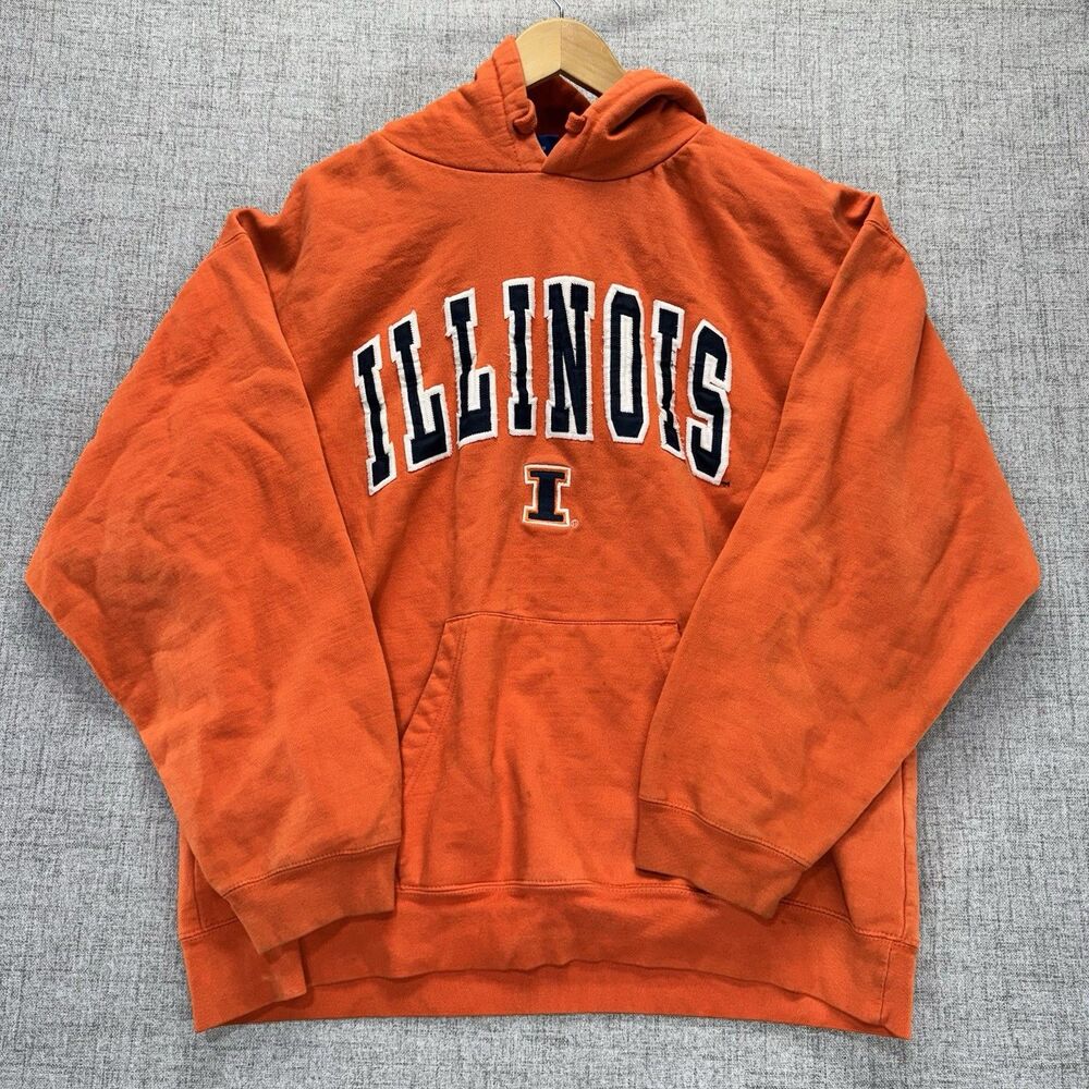 Vintage Illinois Fighting Illini Hoodie Men's XL Hooded Sweatshirt